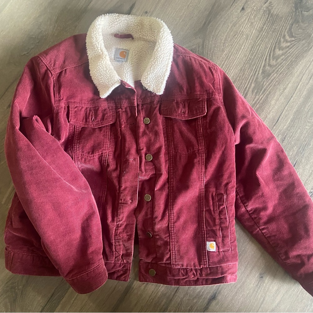 Very nice Woman’s Burgundy Corduroy Jacket with Sherpa Lined inside